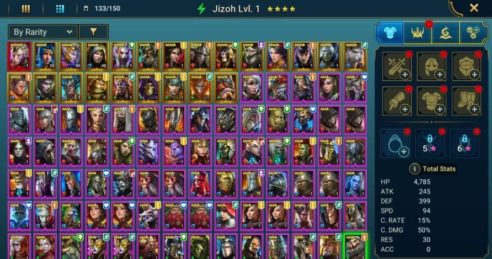 Starter with Mythical - Galathir : 88k energy / 58 mln coins / Razelvarg, Minaya, Arix, Ninja + 18 Login Legendaries / Deacon