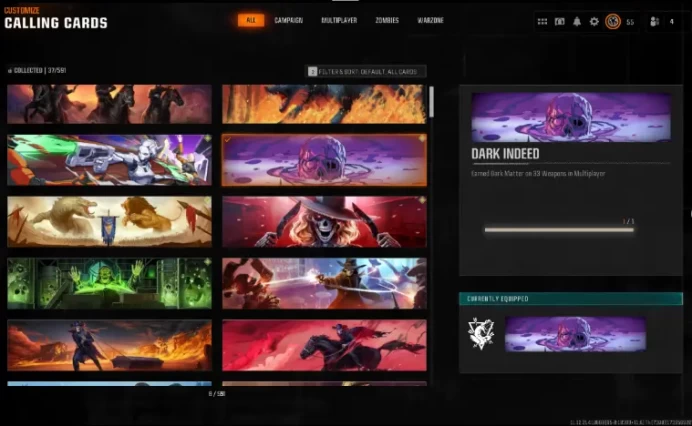 33+ DARK MATTER CAMOS  50 WINS + 55 LEVEL PRESTIGE 1 AVAILABLE HANDMADE / SMURF  ALL PLATFORMS LINKALBE ACTIVISION BO6 / WZ