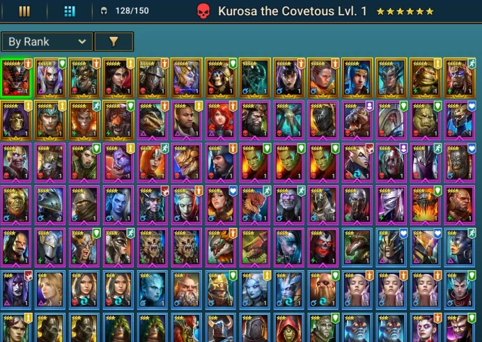 Starter. Mythical Kurosa the covetous. 17 Legendary. 5000 Gems
