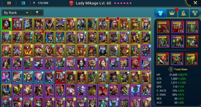. 5.8M POWER. 3Mythical. Lady Mikage+Embrys the Anomaly+Acrizia+Gnut+Odin+Queen+Senna Amberheart