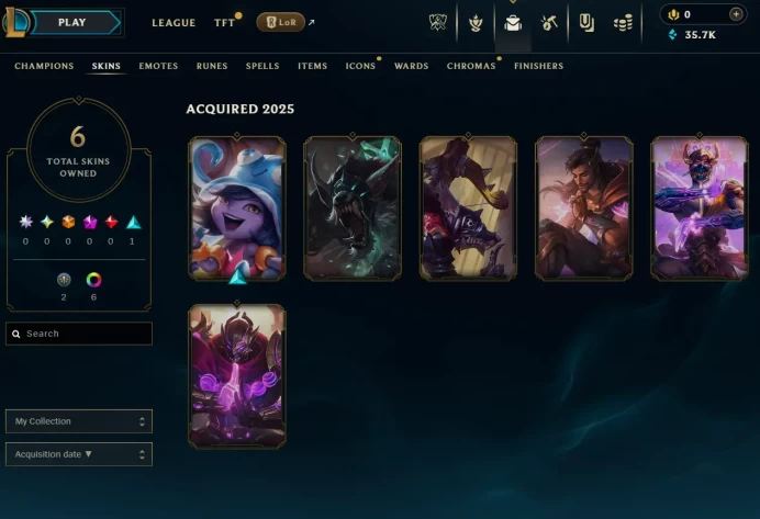 [EUW] Season 15 | Emerald 4 %57 WR | 6 Skins | 35.7K BE | Honor 5 | 38 Champs | CHANGEABLE E-MAIL Wins: 36 Losses: 27