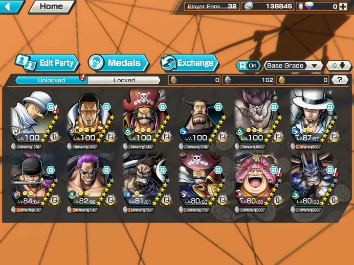 BR640-IOS+Android-9 Ex(Kizaru Max+Roger Max+Lucci+Zoro+Roger v2+Kaido v2+Kaido v3+Big Mom+Zephyr)+Good Medal+Support 150%+Oden v2 Max+Kaku Max