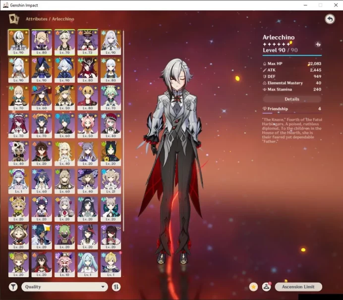 ASIA|AR 56| 8 Limited+ 4 [5 Star Weapon]|(Arlecc,Clorinde)+Sign,Shenhe C1,Furina,Skirk,Etc|MC Female|Take Email|Check SS(GI3991)