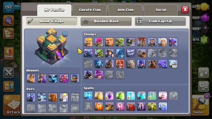 TH 14 - BH 10|LV 197|HH 8|BK 73,AQ 81,GW 56,MP 50,RC 26|Gems 1088|CN OFF|Protect OFF|TAKE MAIL(COC1741)