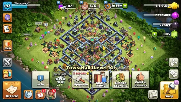 TH 14 - BH 10|LV 197|HH 8|BK 73,AQ 81,GW 56,MP 50,RC 26|Gems 1088|CN OFF|Protect OFF|TAKE MAIL(COC1741)