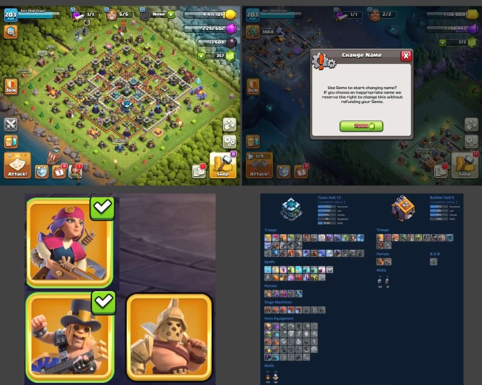 ■TH:13 (+50%) ■Heroes: K39 Q64 P40 W27 C10 ■Skins:3 ■BH:8 ■Full Access ■Instant Delivery ■A499