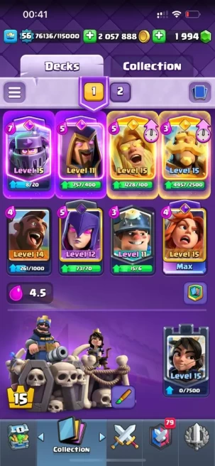 KT 15 , FULL EVO & HERO CARD , SKIN TOWER , FULL EMOTE, CH NAME FREE ,(139) 