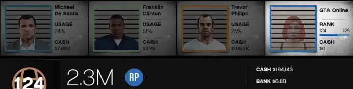 [Rockstar PC ONLY] 124 LVL / 8,8 BILLION MONEY $ ID:2563