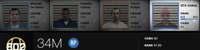[Rockstar PC ONLY] 802 LVL / 7,5 BILLION MONEY $ ID:2579