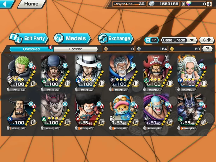 BR645-IOS+Android-6/5 Ex Max(Garp+Kuzan+Lucci+Snake+Roger+Kaido)+Good Medal+Support 159%+Egghead Zoro Max+Jabra Max+Bluneo Max+Ulti Max+Kid Max