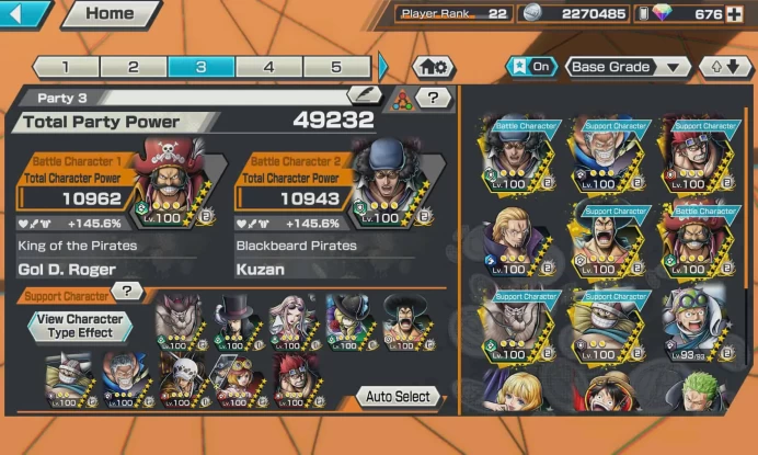 BR647-Android-4 Ex(Garp Max+Kuzan Max+Roger Max+Lucci)+676 Diamond RD+Good Medal+Support 143%+Oden v2 Max+Jabra Max+Young Ray Max+Law Max+Koby