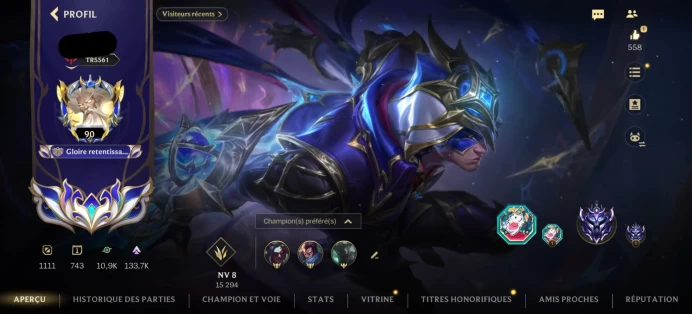 [Code 8327] Level 90 + 52 Skins / Europe / Peak Diamond / Very Cheap