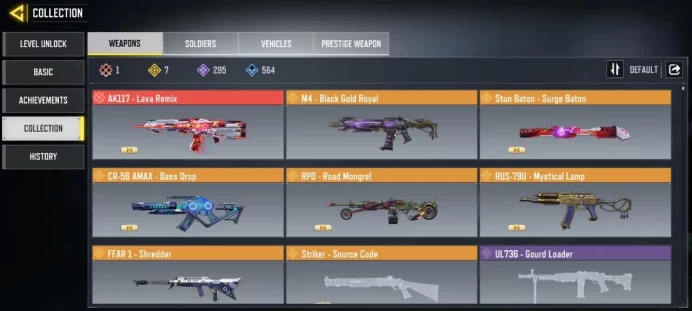 level 400/1 metic /7legend/295 epic guns /148 characters with lifetime waranty