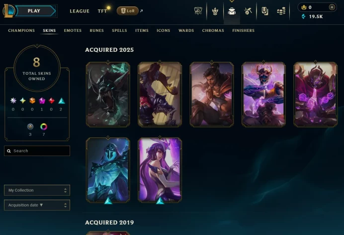 [EUW] Season 15 | Emerald 3 %52.4 WR | 8 Skins | 19.5K BE | Honor 5 | 38 Champs | CHANGEABLE E-MAIL Wins: 43 Losses: 39