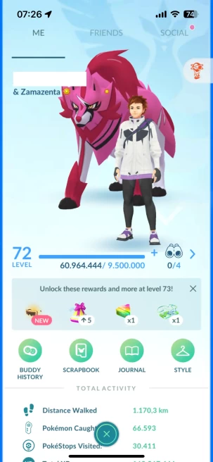 Level 72, 3 Legend IV100, 201 Shiny, 153 Legend, 28 IV 100, 7 Shiny Legend, 46 Shadow Legend