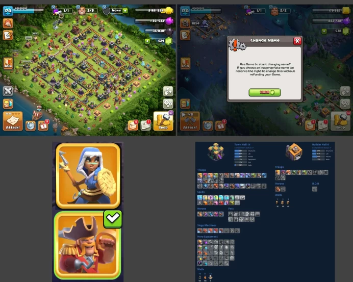 ■TH:14 (+30%) ■Heroes: K44 Q78 P50 W45 C13 ■Skins:2 ■BH:6 ■Full Access ■Instant Delivery ■A659
