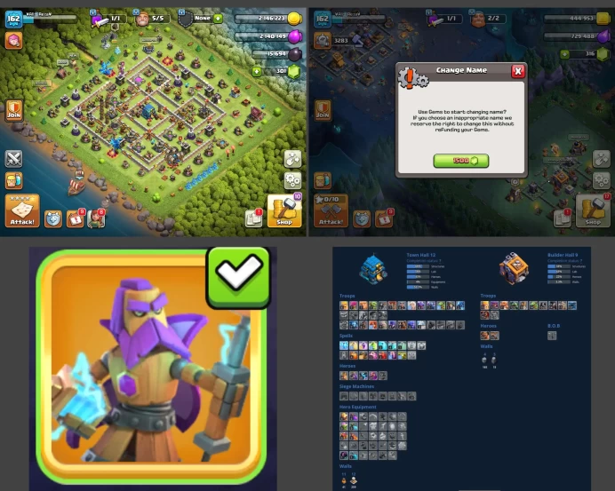 ■TH:12 (+55%) ■Heroes: K34 Q54 P30 W25 ■Skins:1 ■BH:9 ■Full Access ■Instant Delivery ■A663