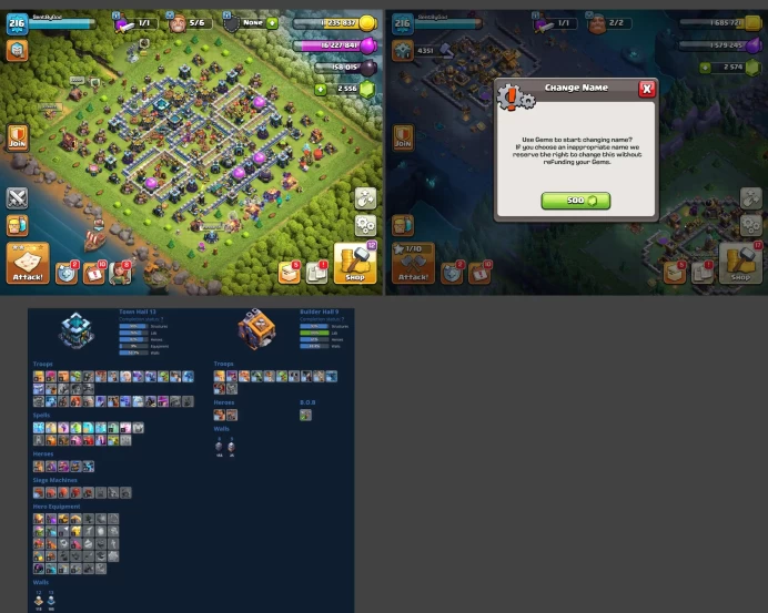 ■TH:13 (+75%) ■Heroes: K70 Q74 P40 W48 C17 ■Gems:2.5k ■BH:max9 ■Full Access ■Instant Delivery ■A673