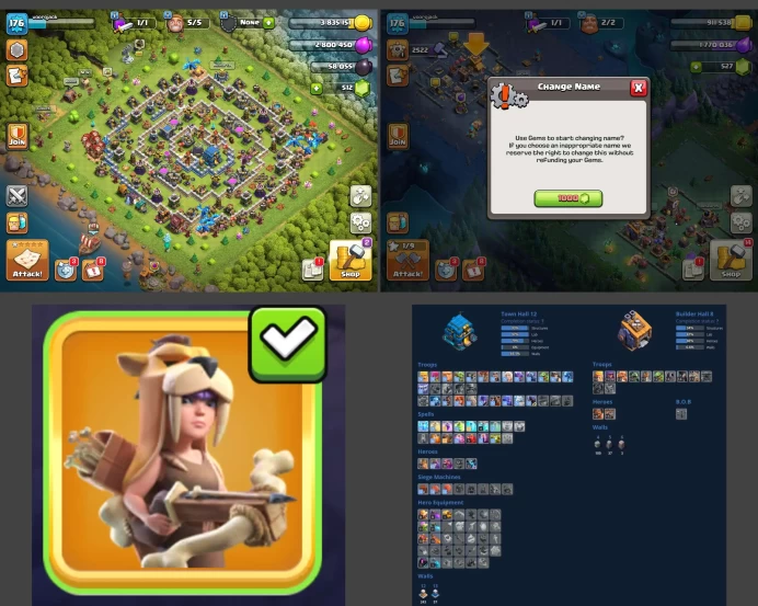 ■TH:12 (+80%) ■Heroes: K54 Q65 P30 W36 ■Skins:1 ■BH:8 ■Full Access ■Instant Delivery ■A793