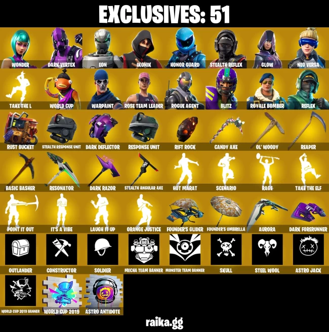 [PC/PSN/XBOX/NTD] 147 SKINS | WONDER | DARK VERTEX | EON | IKONIK | HONOR GUARD | STEALTH REFLEX | GLOW | NEO VERSA | SCENARIO | ROGUE AGENT