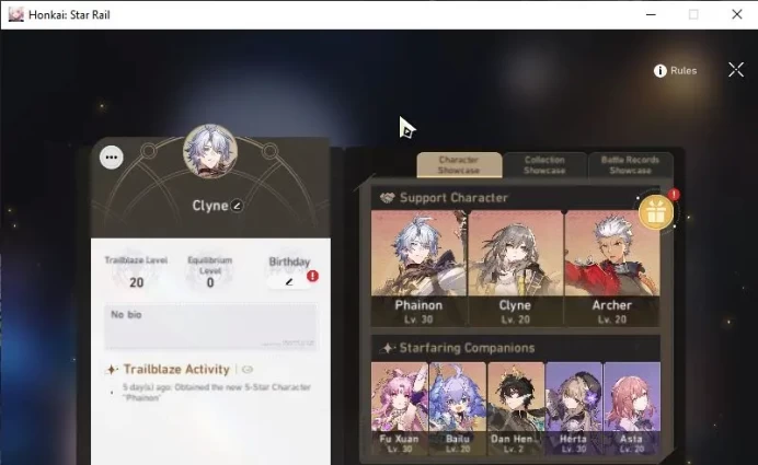ASIA|TL 20| Best Starter |3 Limited [Phainon, Dan Heng PT, Archer]|Fresh Story|MC Female|Jarilo-VI|Take Mail|Check SS(HSR4718)