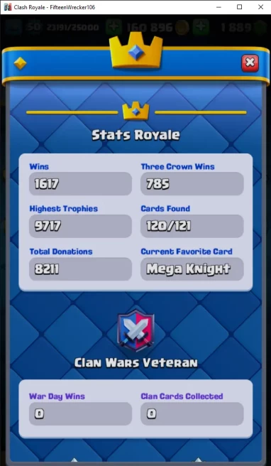 [A188] High Value Account//Clash Royale Lv50//King Tower 14//Arena 24//9562 Trophies//10 Evo//62 Emotes//9 Tower Skins//Bonus BS 13K + SB 180