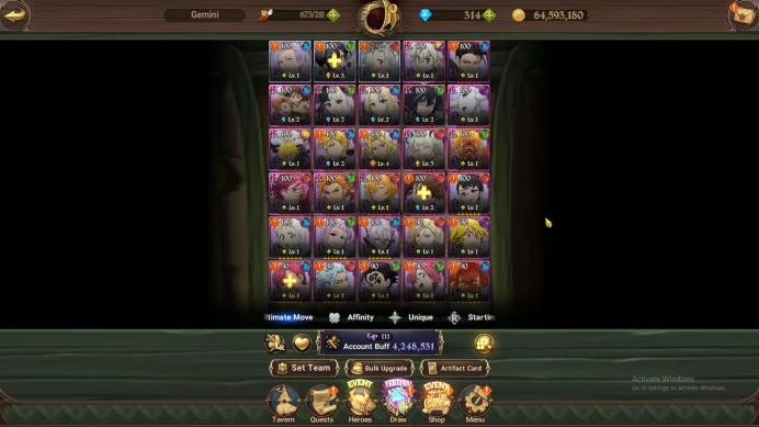 ASIA|4,2M CC|3 LR+10 UR+Collab Eminence+314 Gems|Merlin3/6,Ludociel,Elizabeth,Thor4/6,Sabunak3/6,Tristan,Etc|Code Only|(SDS2823)