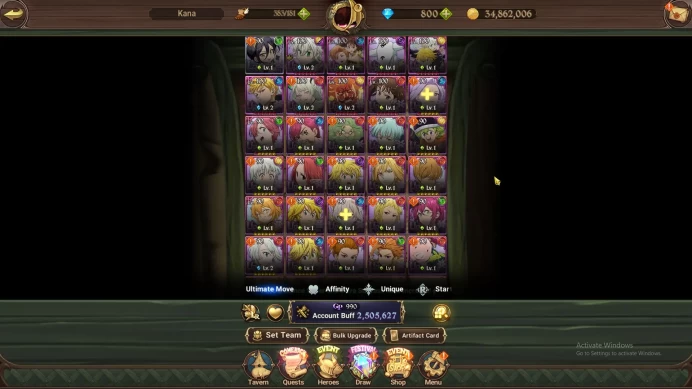 ASIA|2,5M CC|1 LR+6 UR+Collab Overlord+800 Gems|Merlin,Tristan2/6,Lancelot2/6,Sabunak2/6,KDIane,EliMeli,Mael|Code Only|(SDS2824)