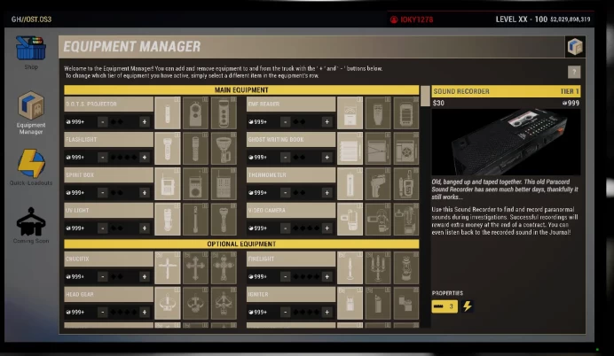 LVL XX-100 + 2 Billion $ + 20 Prestiges + 3 Tier Items - Phasmophobia Steam account+Full Access+Region Free [Automatic delivery]