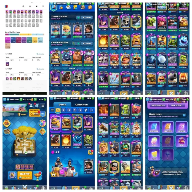 Y12【BS+COC+CR+HD+SB】【KT 14_LVL 44◈10 EVO◈8 CARD LVL 14◈9K TROPHY◈7 TOWER SKIN】【COC TH 12 SEMI MAX】【BS 13K TROPHY】【SB 31 LVL】【HD LVL 7】