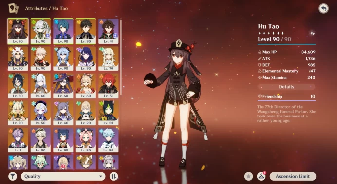 EU AR57 | 18 + 5 legends | Hutao + Homa , Kazuha + Zhongli , Ganyu + Shenhe , Durin + Xianyun | etc