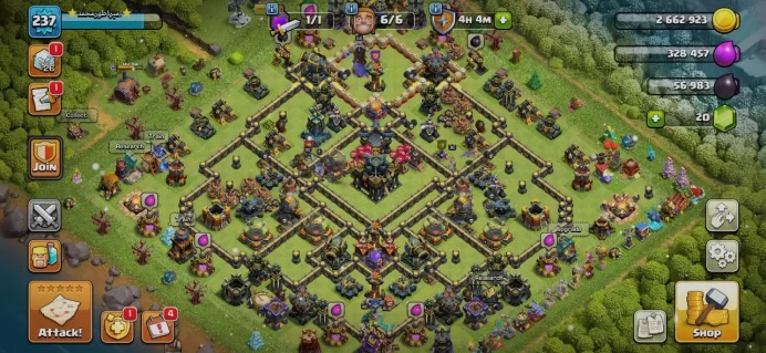 TH 17 Full Max, 12 Equipment Epic, Defense Max, Wall Max, 8 Hero Skin, Hero High Level, Magic Items