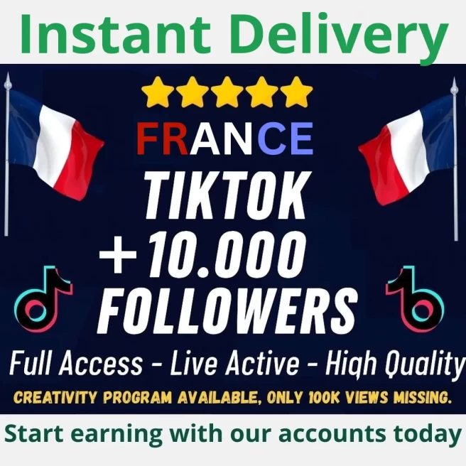 France Account 10K Followers | Fully Eligible for Creator Rewards Program (CRP) | Secure, Full Access and Good Standing | High Quality
