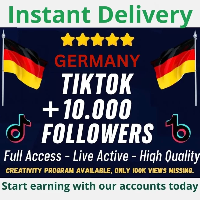 Germany Account 10K Followers | Fully Eligible for Creator Rewards Program (CRP) | Secure, Full Access and Good Standing | High Quality