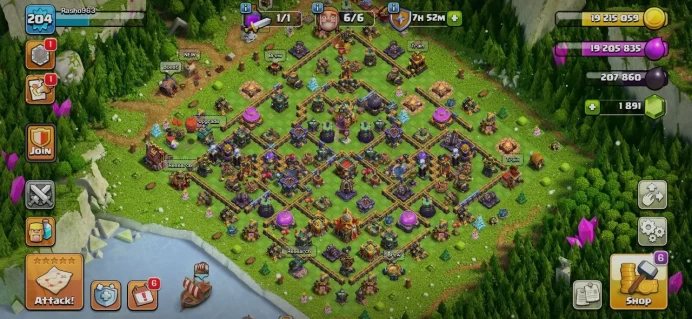 Th16 TH 16 Max, 2000 Gem, Defense Max, Wall High Level, 3 Hero Skin, Magic Items