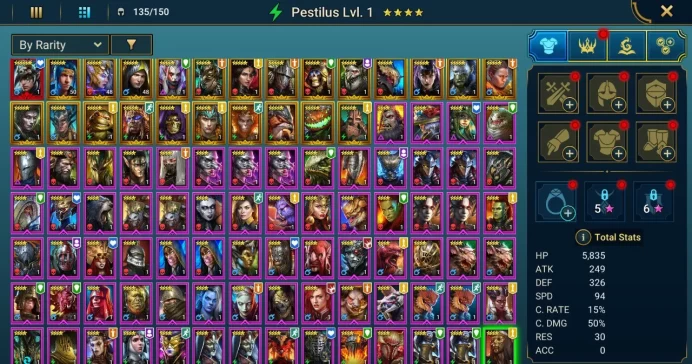 Starter with Mythical - Nais : 87k energy / 57 mln coins / Tomb Lord, Var-Gall, Harvest Jack, Arix, Ninja + 19 Login Legendaries