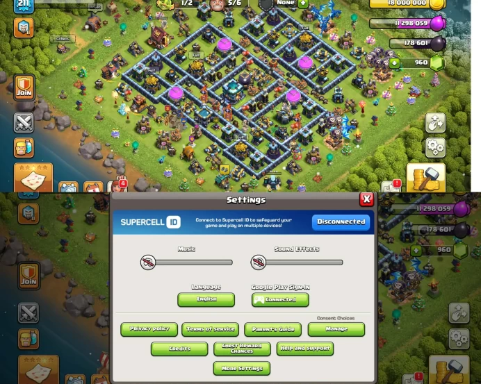 [Google Connect Account]||Instantly Mail Change Possible||Th13 Max||5062 War Stars||Spam Obstacles||Free Nc|6th Builders