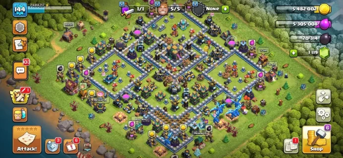 TH 14 Full Max, Defense High Level, Wall High Level, 269 League Medal, Magic item, Hero high level, Lifetime Warranty