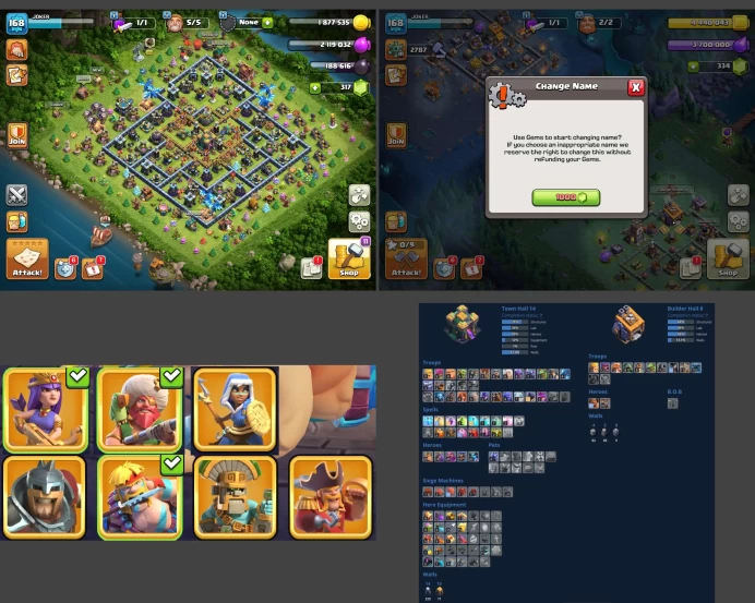 ■TH:14 (+45%) ■Heroes: K59 Q74 P63 W46 C19 ■Skins:7 ■BH:8 ■Full Access ■Instant Delivery ■A937