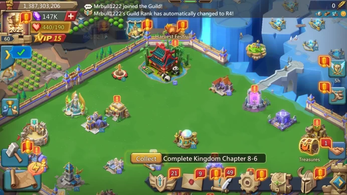 LORD1222-1B3 Mights (T5) - Vip 15 - ATK 660+ |  cup gold - 27M Troop -  780M Research - 147K Gem - lots of resources - 29 Migrations Scroll