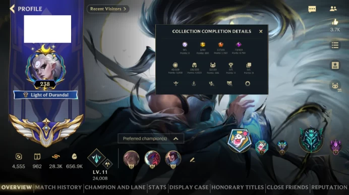 EU  /  MASTER PEAK / 133 SKINS / 1 Mythıc / 17 Legendary / 73 Epic / 132 CHAMPIONS #W0A039