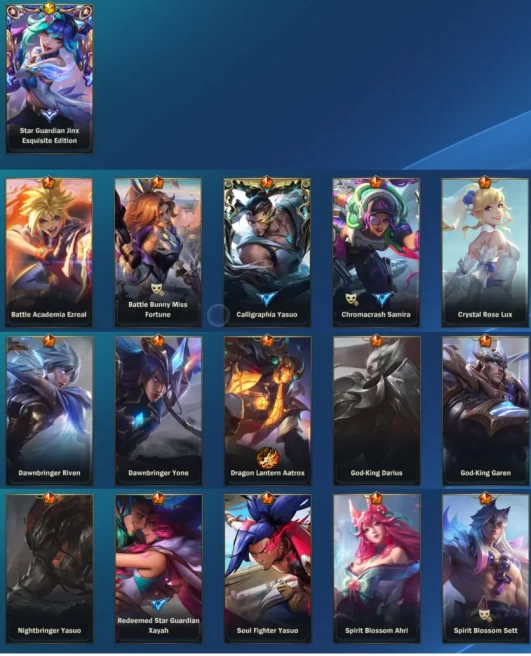 EU  /  MASTER PEAK / 133 SKINS / 1 Mythıc / 17 Legendary / 73 Epic / 132 CHAMPIONS #W0A039