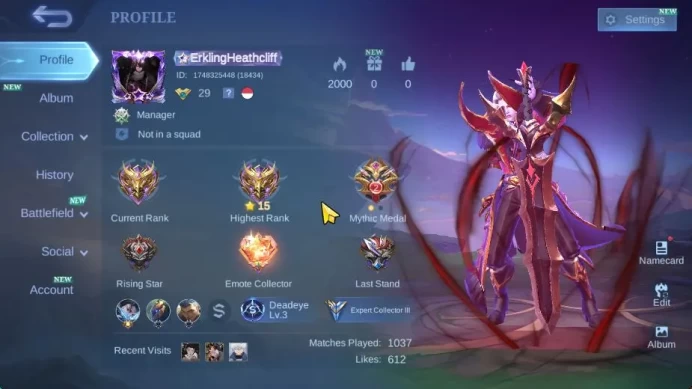 Hero 61 Skin 107|Sanrio Floryn,LBox(Jhonson,Kimmy,Irithel),3 Blazing,Saber,DTamer Lancelot,3 EPIC,Etc|TakeMail|CheckSS(MLBB1808)