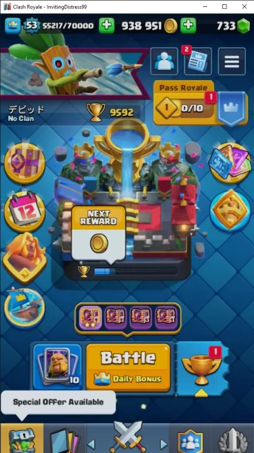 [A214] High Value Account | LV53 | KT 14 | Arena 24 | 9592 Trophies| 10 Evo |1x Lv16 MAX |121 Cards |70 Emote | 8 Tower Skins | FREE Name Change