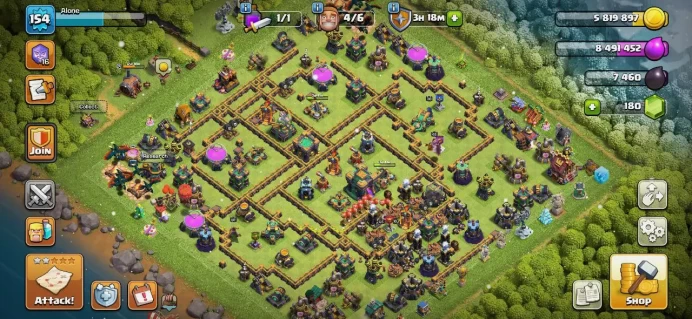 TH 14 Full Max, 7 Equipment Epic, Wall Max, Defense Max, Hero High Level, Change Name 500Gems