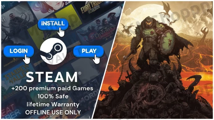 Doom: The Dark Ages + 7 Doom games + 300 Premium Paid Games ◈Steam Offline Activation ◈ Instant Delivery ◈ Life time Access