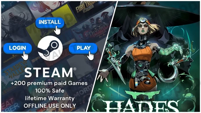 Hades + Hades II + 300 Premium Paid Games ◈Steam Offline Activation ◈ Instant Delivery ◈ Life time Access