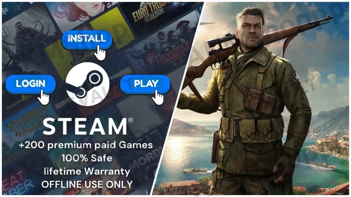 SNIPER ELITE ALL PARTS + 300 Premium Paid Games ◈Steam Offline Activation ◈ Instant Delivery ◈ Life time Access