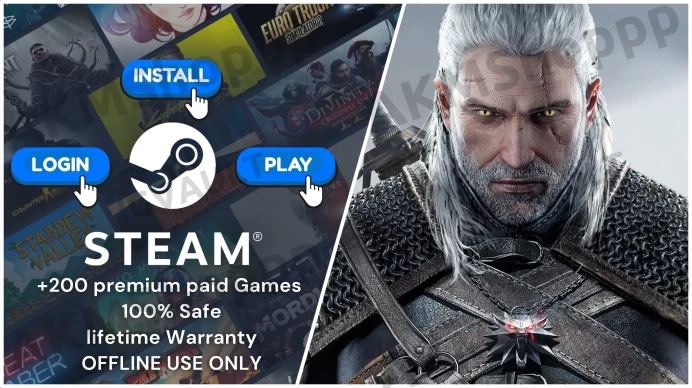 Witcher 3: Wild Hunt + 2 + Enhanced Edition + 300 Premium Paid Games ◈Steam Offline Activation ◈ Instant Delivery ◈ Life time Access