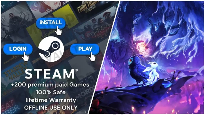 Ori and the Blind Forest + Ori and the Will of the Wisps + 300 Premium Paid Games ◈Steam Offline Activation ◈ Instant Delivery ◈Life time Access